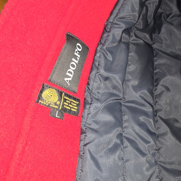 Adolfo Black Jacket with Red Accents - Picture 4 of 7